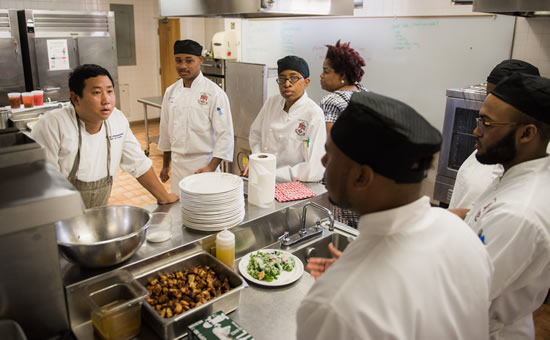 Chef Danai with Bermuda College Students