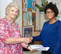 Nursing student Jannell Darrell recieves texbook award thumbnail