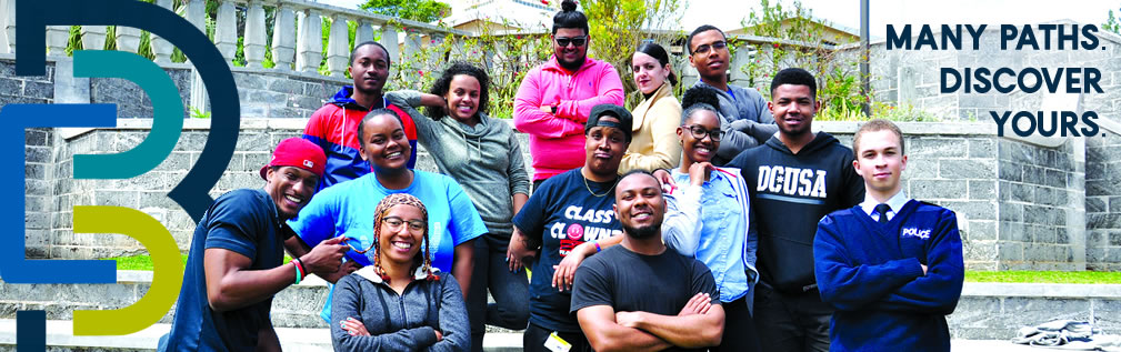 Students Posing on Courtyard Stage